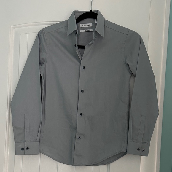 Calvin Klein Kids Gray Button Down Shirt - Picture 1 of 4